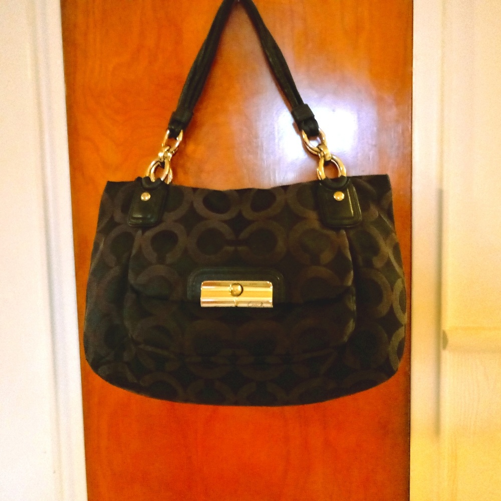 Coach Black Kristen 16813 Hobo Shoulder Purse Hand